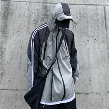 高街vib潮机能风工装防水功能面料连帽冲锋衣XZ906-2-H153-P85，男装夹克，星座910-6