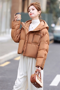 现货现货！新款羽绒服女短款冬季2024宽松韩版90白鸭绒面包服外套图片