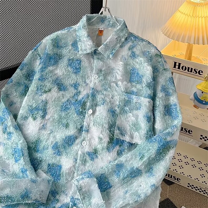 春夏季长袖碎花衬衫上衣女时尚百搭薄款防晒衬衣外套 CS308-P45图片