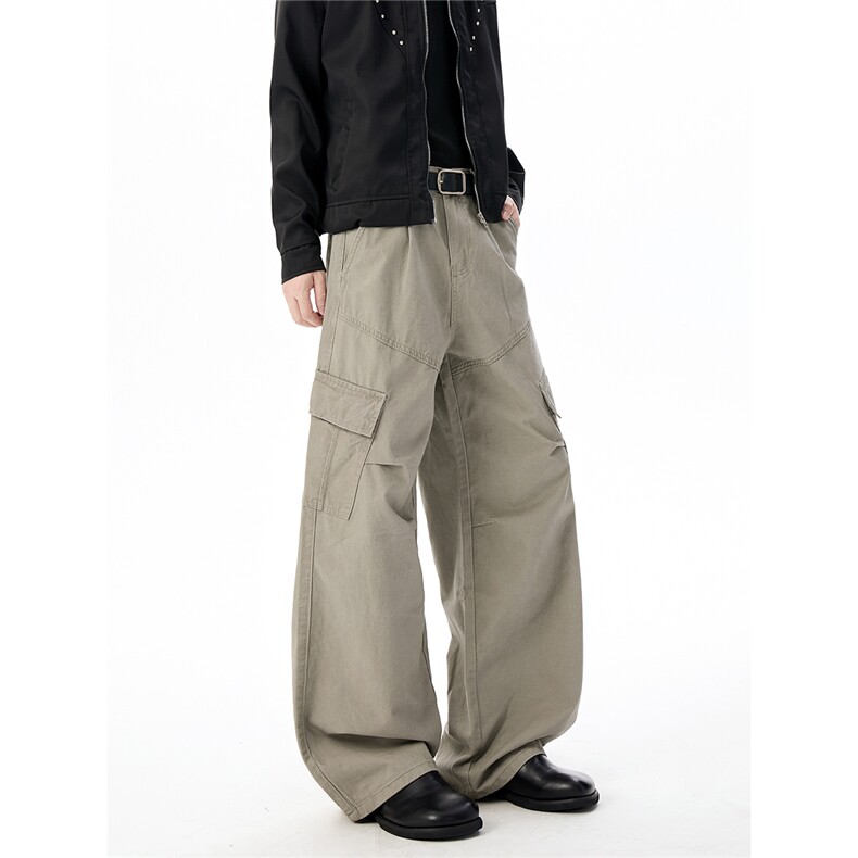 XT092-秋冬高品300g水洗褪色拼接褶位工装休闲裤(P58X98)7,男装工装外套,电商C315