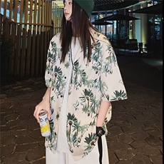 夏季衬衫男女短袖韩版潮流印花百搭2024新款ins宽松外套CY857-P29，男装衬衫，星座412-2