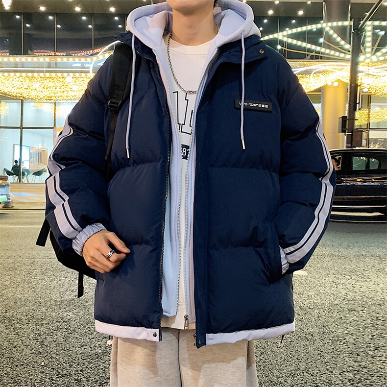 港风夜景潮牌新款织带连帽棉服潮流保暖棉衣M082-P100控139,男装棉衣,星座717