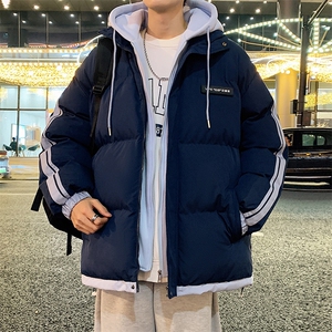 港风夜景潮牌新款织带连帽棉服潮流保暖棉衣M082-P100控139图片