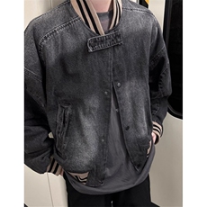 美式复古宽松水洗牛仔外套短款棒球服夹克休闲百搭夹克JK8948，男装工装外套，星座1116A（原606A-3）