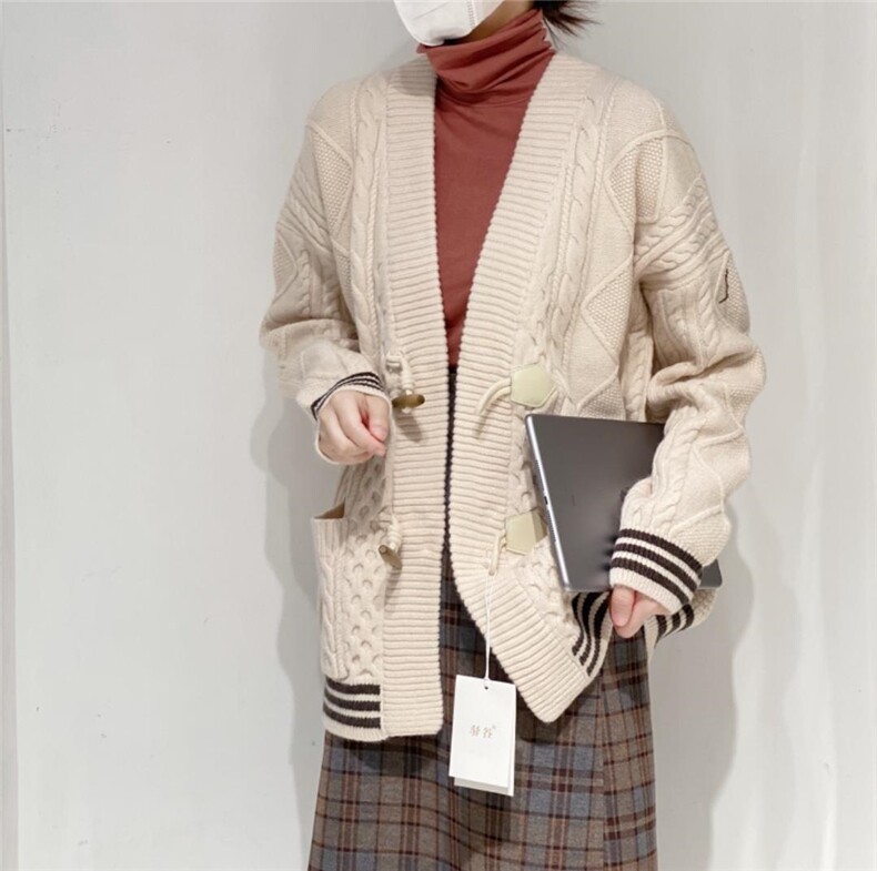 牛角扣开衫，其它，驿谷