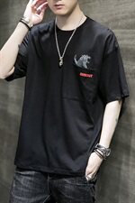 【】A003-HT1127-P28夏装新款搞怪恐龙印花圆领T恤家乐，男装T恤，电商A003