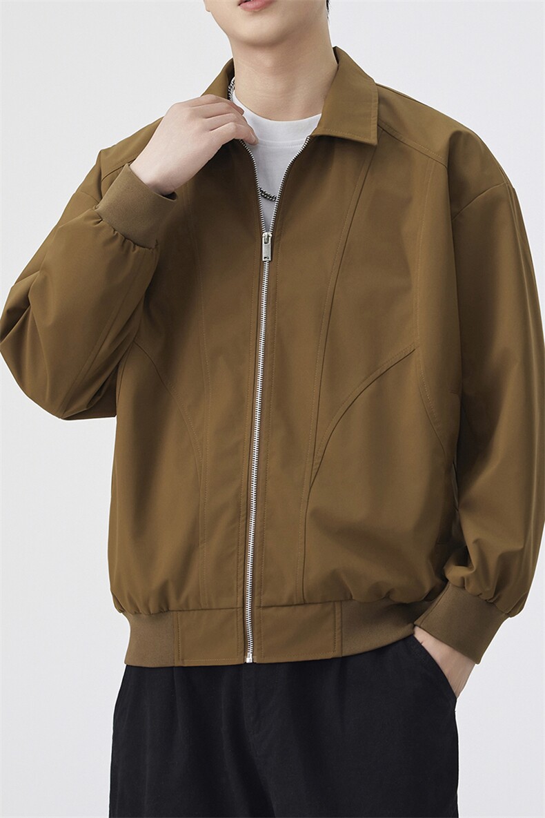 秋季新款宽松衬衫领夹领克男纯色上衣外套DSA157B-JK7924-特P45,男装夹克,电商A157B