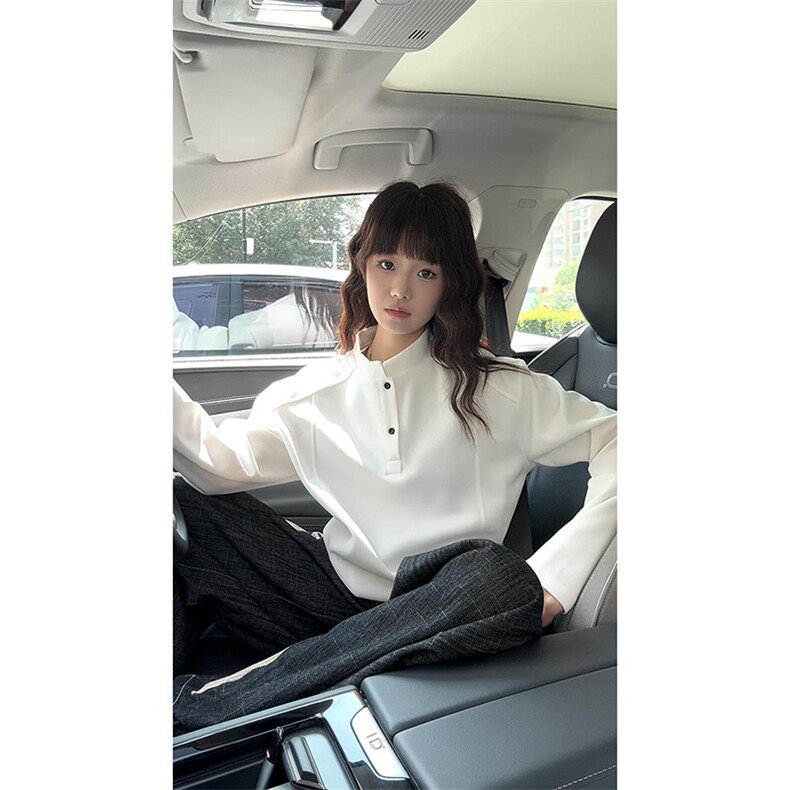 抖音得物品质美式高街重磅曼巴棉拼接cleanfit亨利领卫衣长袖T恤,男装T恤,电商A486-1