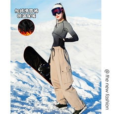 冬季单板双板防水滑雪裤男女同款加绒保暖登山裤K1157J加绒-P110，男装休闲裤，电商A001-1