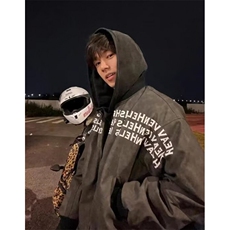 秋冬潮棒球服夹克高街字母印花机车皮衣情侣外套男女JK2655，男装夹克，星座1116A（原606A-3）