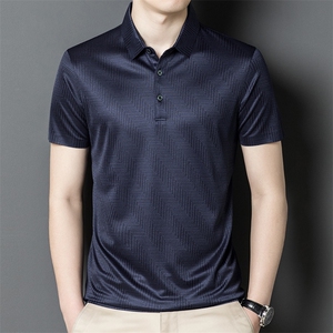 夏季新款男士翻领短袖t恤中年有领男装上衣服休闲POLO衫图片