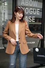 【现货】气质职场淑女咖色金纺外套，其它，水锦红