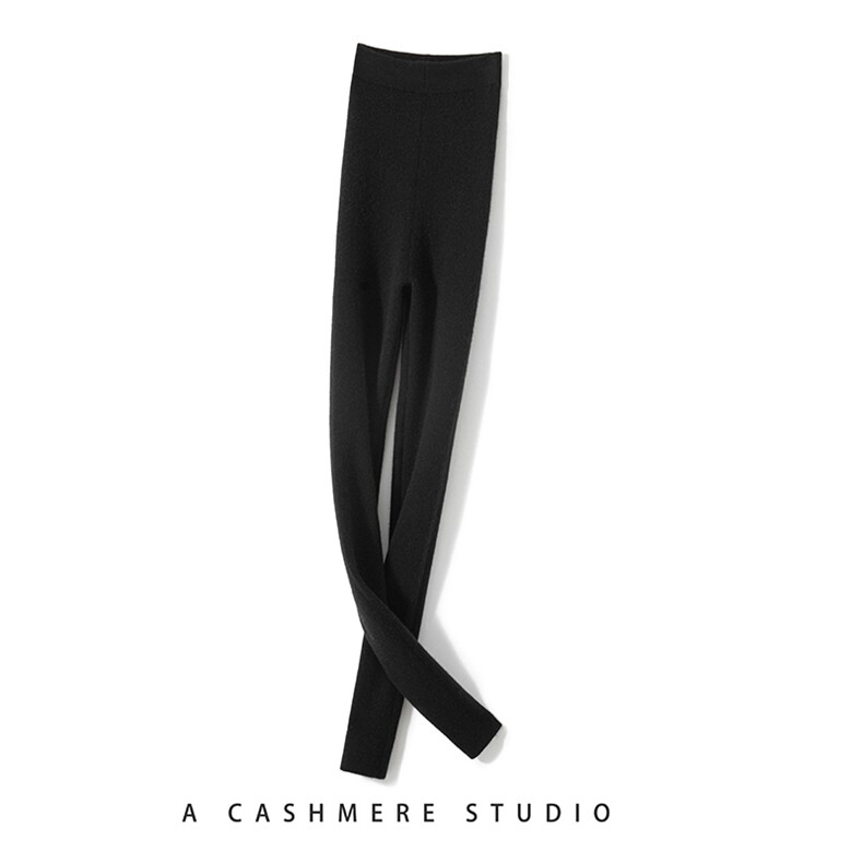 秋冬新款高腰显瘦羊绒打底裤女加厚保暖弹力紧身黑色长裤，女装打底裤，澳冬特羊绒