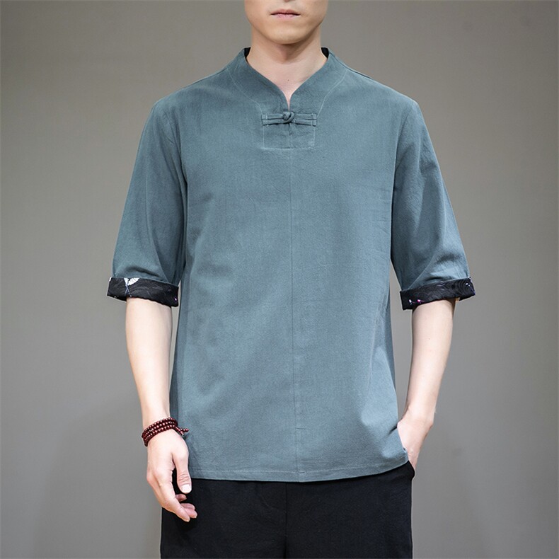 2021夏季中国风男装大码短袖复古中式唐装棉麻t恤6008-1/T061/P50图片 2021夏季中国风男装大码短袖复古中式唐装棉麻t恤6008-1/T061/P50图片