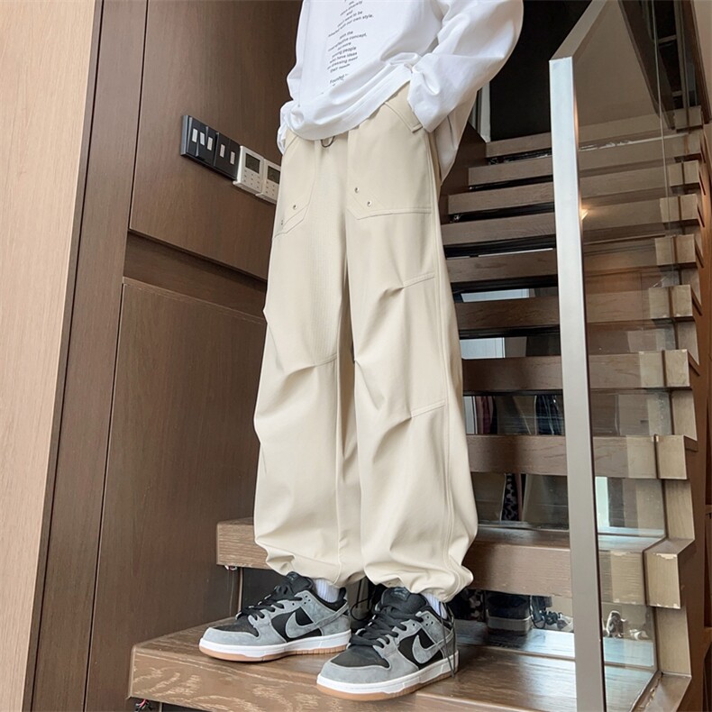 SJ-311B-1-K3222-P45控79褶皱阔腿工装机能拖地直筒长裤,男装工装外套,星座311B-1