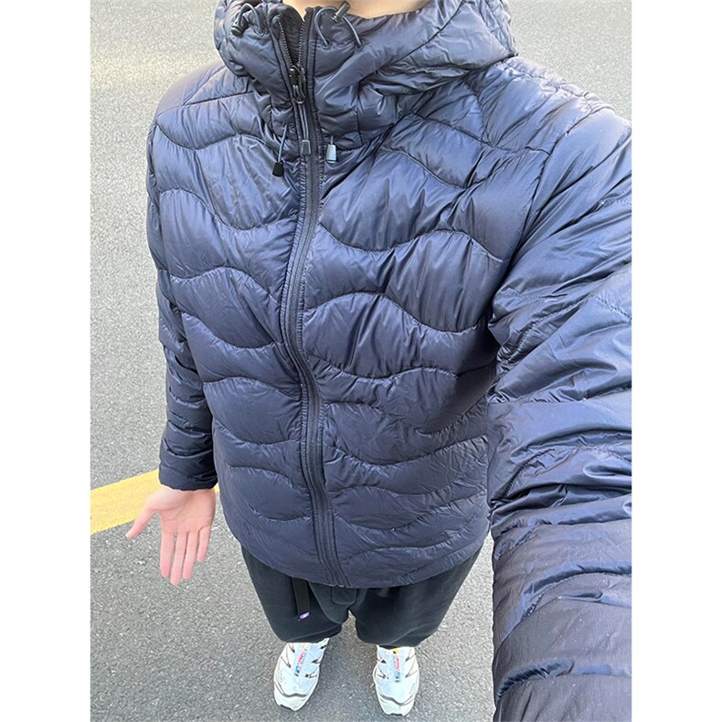 高品PP土司服轻量防风防水90白鸭绒波浪连帽羽绒服男女A1148-P175,男装羽绒服,星座1505