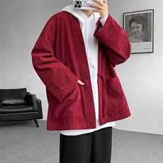 现货KS10075-特P40控78新款衬衫男复古新中式大码外套，男装衬衫，电商A059