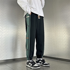 春秋季男士拼色束脚休闲裤时尚百搭大码直筒卫裤C208A-6805-特P48，男装休闲裤，电商C208A