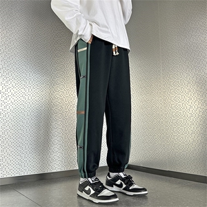 春秋季男士拼色束脚休闲裤时尚百搭大码直筒卫裤C208A-6805-特P48图片