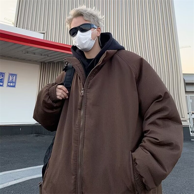 冬季立领棉衣男款潮牌宽松加厚棉服棉袄小众设计休闲棉外套MW212,男装棉衣,星座1116A-1（原606A）