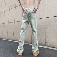 美式ins高街vibe重工艺水洗复古黄泥牛仔裤货号K2316P55，男装牛仔裤，电商A063