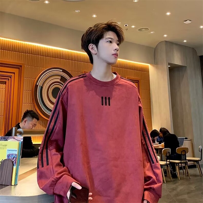 麂皮绒卫衣男潮ins港风潮流GW45P40,男装卫衣,星座1116-2