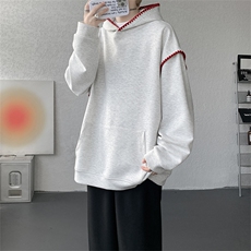 WY10155-特P48控88新款连帽贝壳绣花麦穗提花大码男宽松情侣卫衣，男装卫衣，电商A059