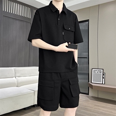 DT281-P55港风冰丝薄款套装男新款夏季宽松短袖衬衫两件套，男装休闲套装，星座507A（原星座306B-2）