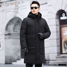 新款羽绒服冬季外套潮流百搭中年男士长款连帽外套KCN3056-5-P405，男装羽绒服，电商B212（原钱塘6029）