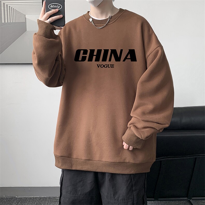 圆领卫衣男大码加厚加绒长袖t恤男S6001-P28加绒款-P33,男装卫衣,电商A040