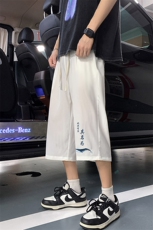 QK72261-P25冰丝七分裤男大码速干短裤男五分裤港风，男装休闲裤，电商A040