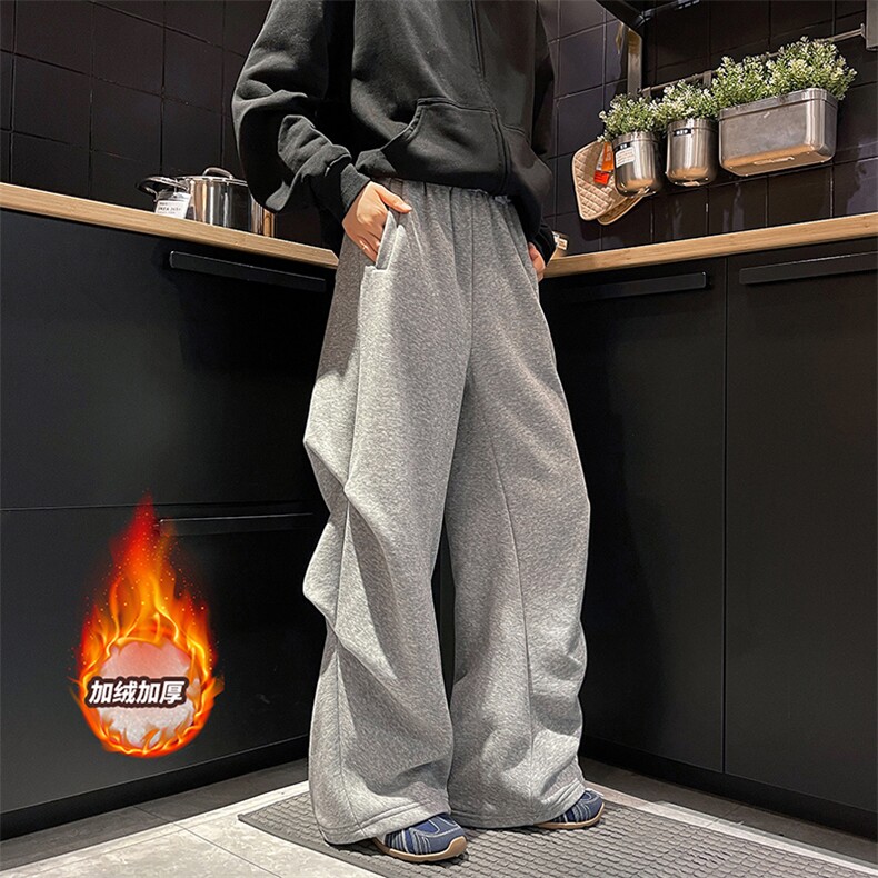 街头时髦都市风长裤秋冬加绒工艺文艺风休闲裤K882TP48控88，男装卫衣，电商A102B