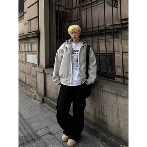 秋冬新款加厚立领夹克男复古宽松休闲高级感工装外套LW93411-P90图片