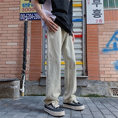 水洗做旧牛仔裤男美式潮牌宽松直筒阔腿休闲长裤N330-P43，男装牛仔裤，星座308B-1