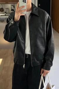 秋冬新品韩版休闲痞帅男士皮衣外套男皮夹克A430-PY01P105图片