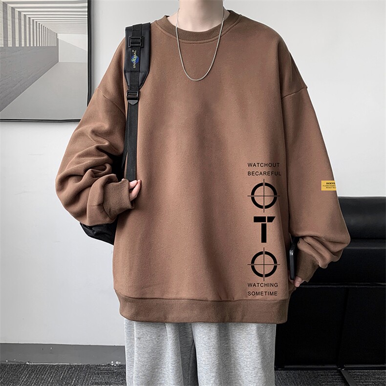 圆领卫衣男大码加厚加绒长袖t恤男S6114-P28加绒款-P33,男装卫衣,电商A040