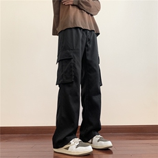 深度库存秋冬装拖地裤休闲裤子男宽松大口袋工装裤K505-特P38，男装工装外套，电商A099