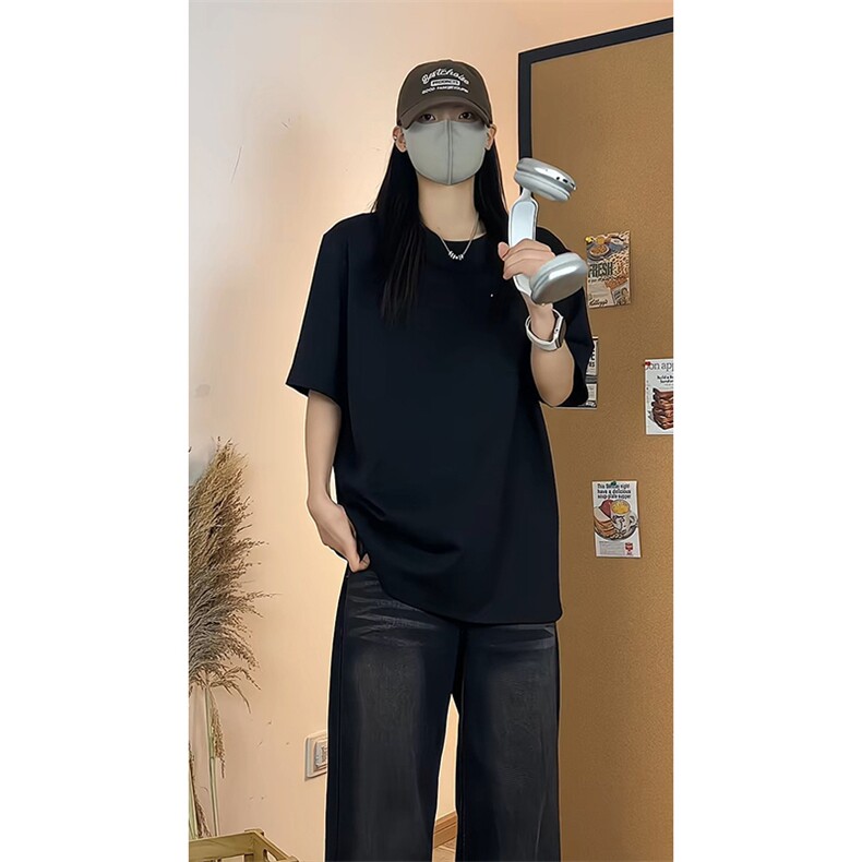 肌理感简约短袖T恤男夏季凉感口袋半袖宽松圆领上衣T3698-特价P22，男装T恤，电商A007