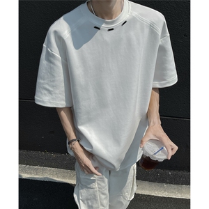 EQ437 240克手工钢标夏季短袖T恤高级感男宽松简约设计款潮流宽松图片