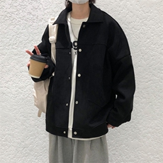 现货-设计感时尚鹿皮绒外套男宽松休闲呢子夹克A351-A130-P125，男装夹克，电商A351