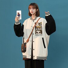 中性风 春秋季情侣棒球服男女休闲夹克女时尚外套男BQF287-P50图片