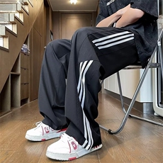 条纹垂感冰丝长裤男夏季新款宽松速干直筒休闲裤现货K8093-P36，男装休闲裤，星座512-3
