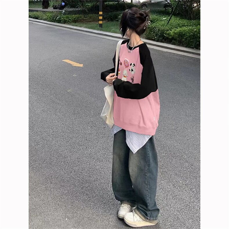 撞色粉色重磅圆领卫衣【!P图/拿图/不拿货】29811-P55图片