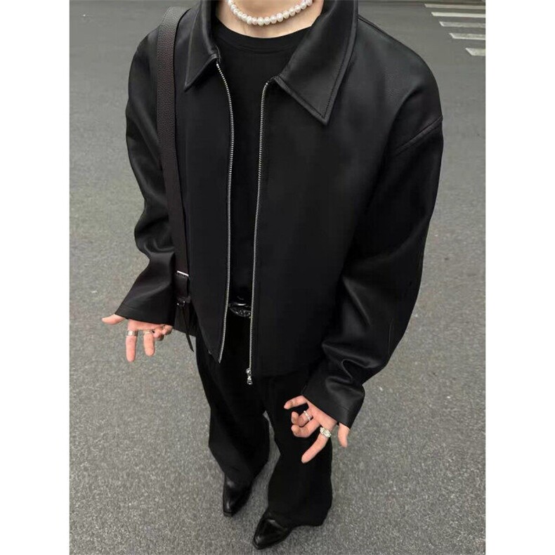 红内里PU皮皮衣外套JK0101-P80,男装夹克,星座313A(原308A-2)