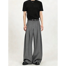 春季褶皱休闲裤cleanfit潮流垂感西裤男女C62178-TP3569，男装西裤，电商A102