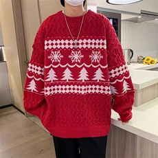 新款复古毛衣男女宽松ins慵懒风oversize秋冬针织衫外套DW232-P45，男装针织衫/毛衣，星座1008-1