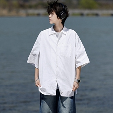 8XL-M亚麻短袖衬衫男夏薄款宽松休闲百搭大码半袖衬衣DC28002P50，男装衬衫，电商B312
