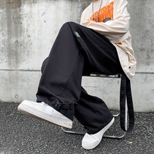 夏季港风休闲卫裤潮牌男小众设计感阔腿裤ins裤子K3597-P45，男装休闲裤，星座512-2