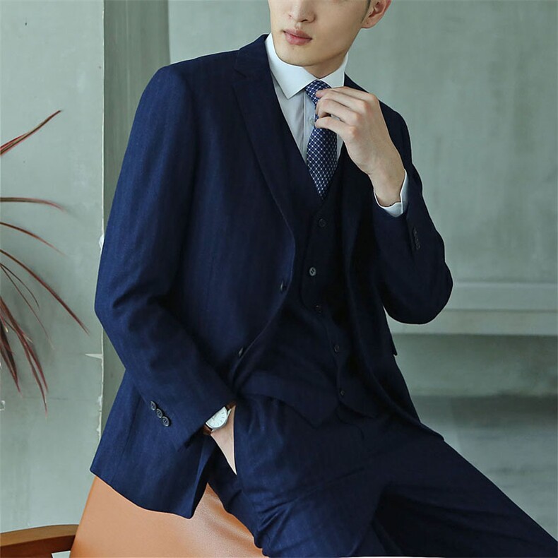 XL-9XL男士西服套装加肥加大码男婚礼西装条纹二件套190款图片