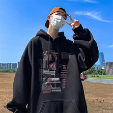 抖音得物供货可提供视频春装重磅美式宽松连帽卫衣DL2401，男装卫衣，电商A486-1
